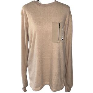 Champion Tan Sherpa Oversized Crew Neck Sweatshirt Size Small